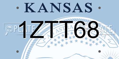 1ZTT68 Kansas License Plate