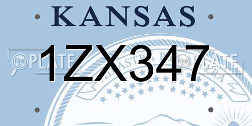 1ZX347 Kansas License Plate