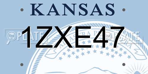 1ZXE47 Kansas License Plate