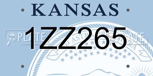 1ZZ265 Kansas License Plate