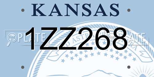 1ZZ268 Kansas License Plate
