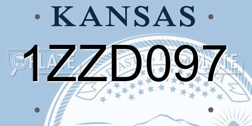 1ZZD097 Kansas License Plate