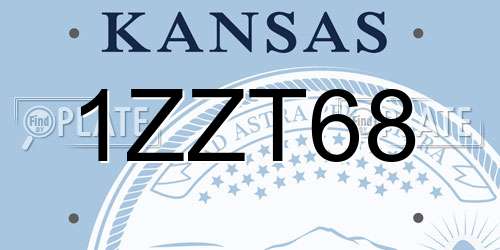1ZZT68 Kansas License Plate