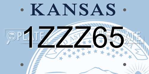 1ZZZ65 Kansas License Plate
