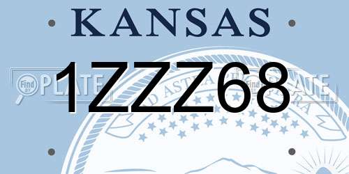 1ZZZ68 Kansas License Plate