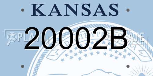 20002B Kansas License Plate