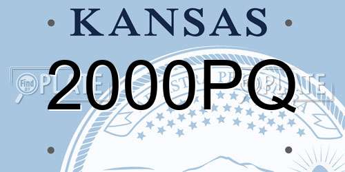 2000PQ Kansas License Plate