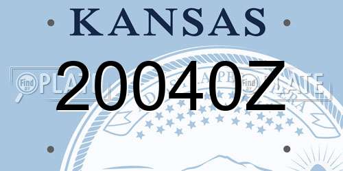20040Z Kansas License Plate