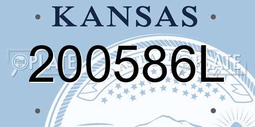 200586L Kansas License Plate