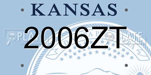2006ZT Kansas License Plate