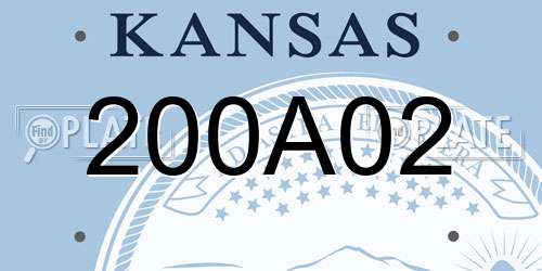 200A02 Kansas License Plate