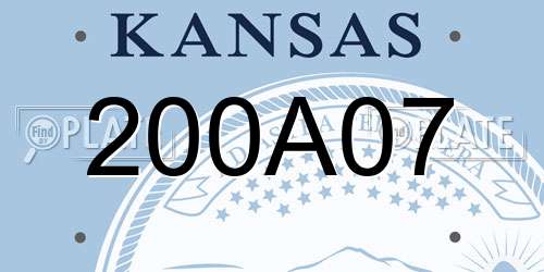 200A07 Kansas License Plate