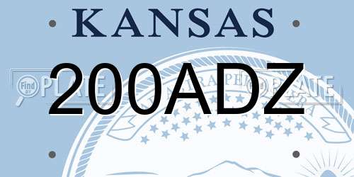 200ADZ Kansas License Plate