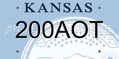 200AOT Kansas License Plate