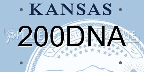 200DNA Kansas License Plate