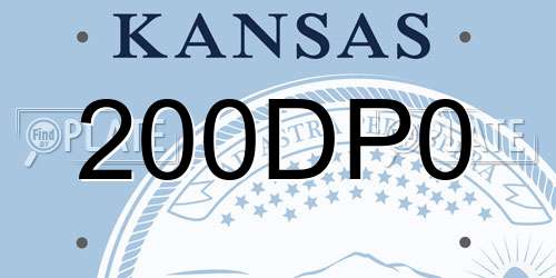200DP0 Kansas License Plate