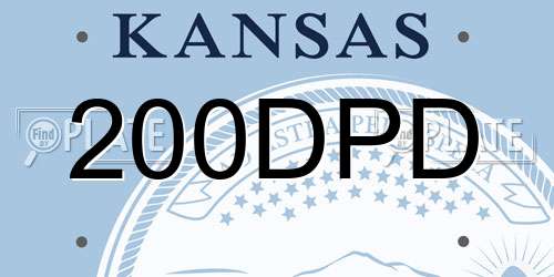 200DPD Kansas License Plate