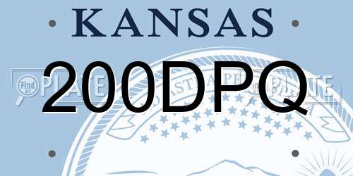 200DPQ Kansas License Plate