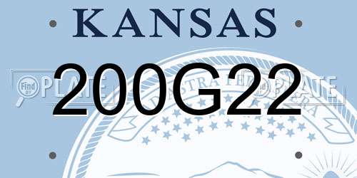 200G22 Kansas License Plate