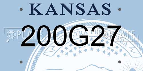 200G27 Kansas License Plate