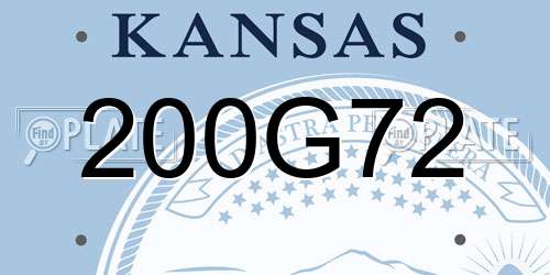 200G72 Kansas License Plate
