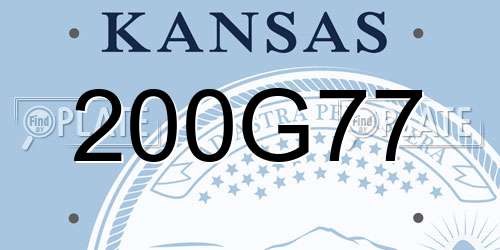 200G77 Kansas License Plate