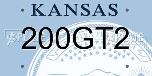 200GT2 Kansas License Plate