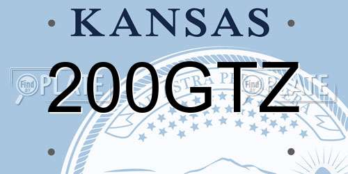 200GTZ Kansas License Plate