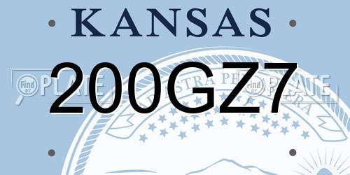 200GZ7 Kansas License Plate