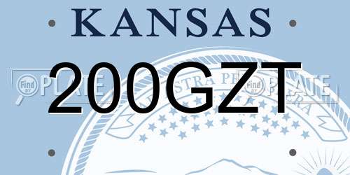 200GZT Kansas License Plate