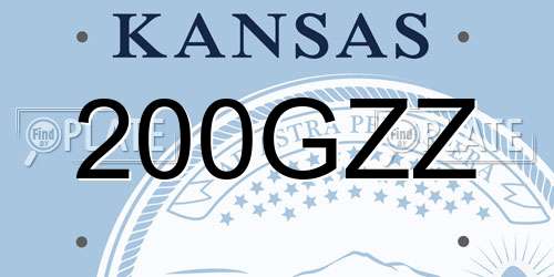 200GZZ Kansas License Plate