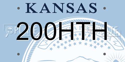 200HTH Kansas License Plate
