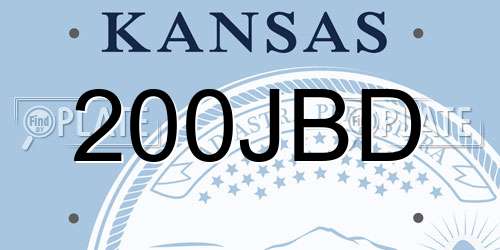 200JBD Kansas License Plate
