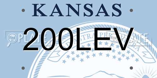 200LEV Kansas License Plate