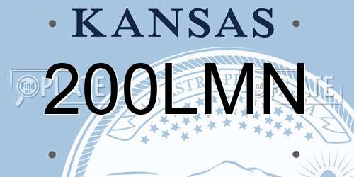 200LMN Kansas License Plate