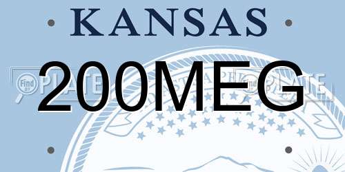200MEG Kansas License Plate