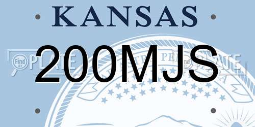 200MJS Kansas License Plate