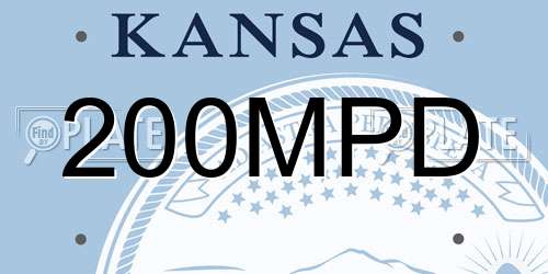 200MPD Kansas License Plate