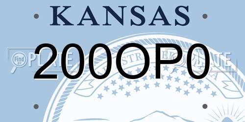 200OP0 Kansas License Plate