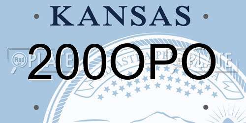 200OPO Kansas License Plate