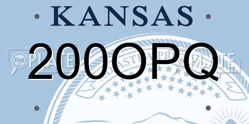 200OPQ Kansas License Plate