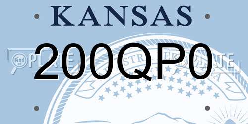 200QP0 Kansas License Plate