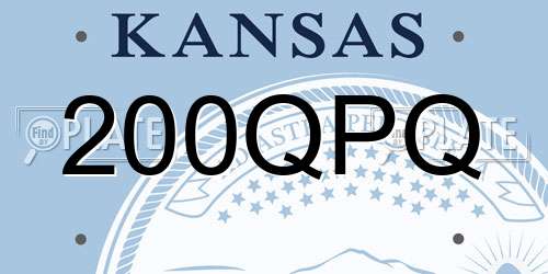 200QPQ Kansas License Plate