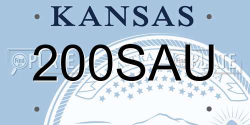 200SAU Kansas License Plate
