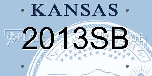 2013SB Kansas License Plate