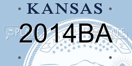 2014BA Kansas License Plate