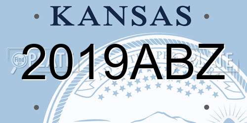2019ABZ Kansas License Plate