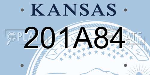 201A84 Kansas License Plate