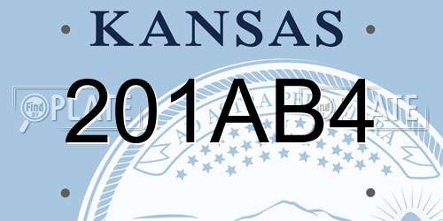 201AB4 Kansas License Plate