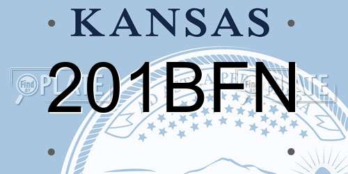 201BFN Kansas License Plate